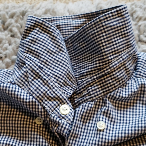 🦋🎁 navy gingham button down shirt - Picture 5 of 6